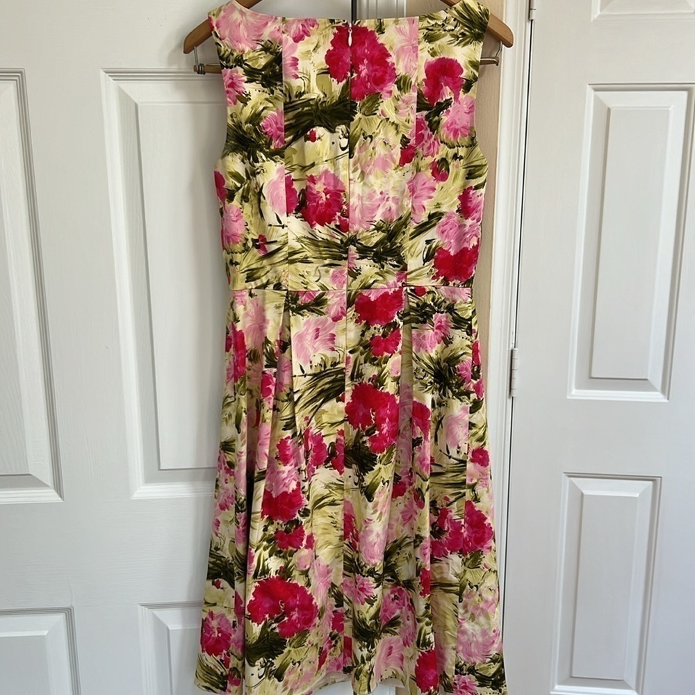 Peter Nygard Floral Pleat Dress with Bows - Picture 3 of 6